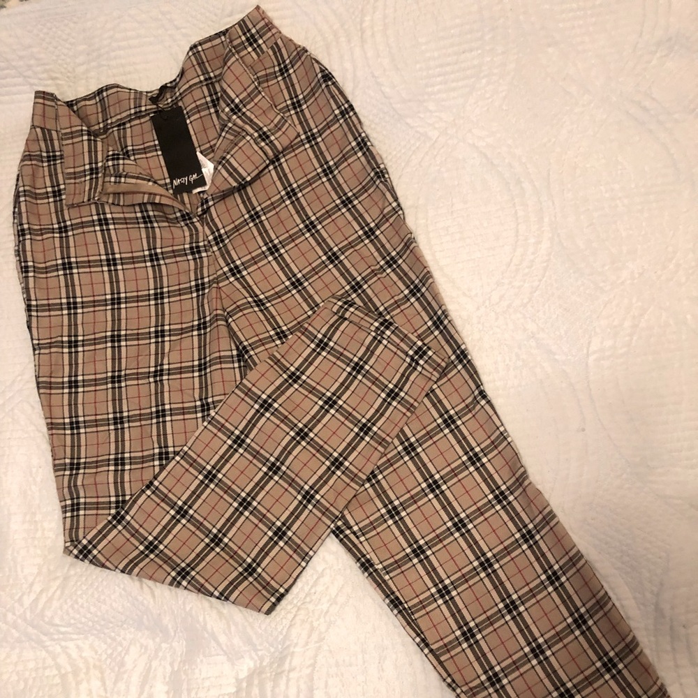 NWT Nasty Gal Checked pattern slacks US size 6